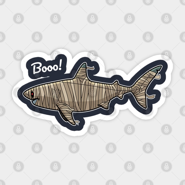 Booo Mummy Shark Funny Gift Women Men Boys Girls Sticker by teeleoshirts